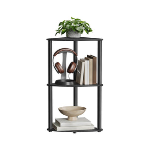 Superfast Toolless Assembly Corner Shelf Stand 3-Tier Ink Black