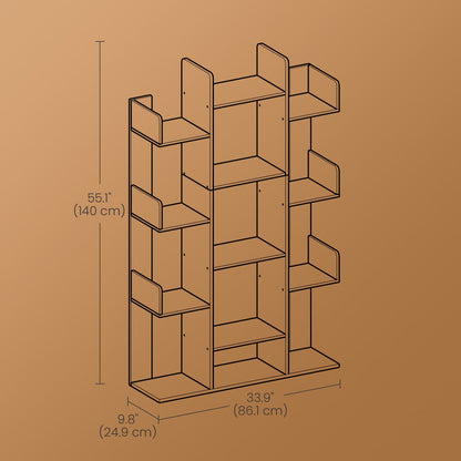 Tree-Shaped Bookcase with 13 Shelves, Brown - image 6