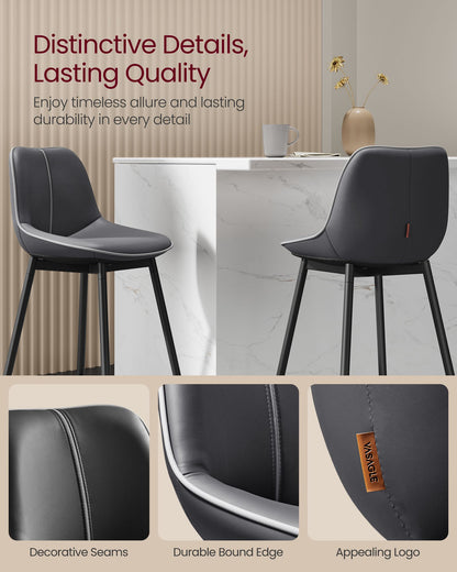 Bar Height Bar Stools with Back Set of 2 - HWLEXTRA 