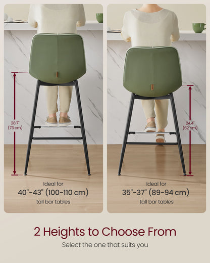 Bar Height Bar Stools with Back Set of 2 - HWLEXTRA 
