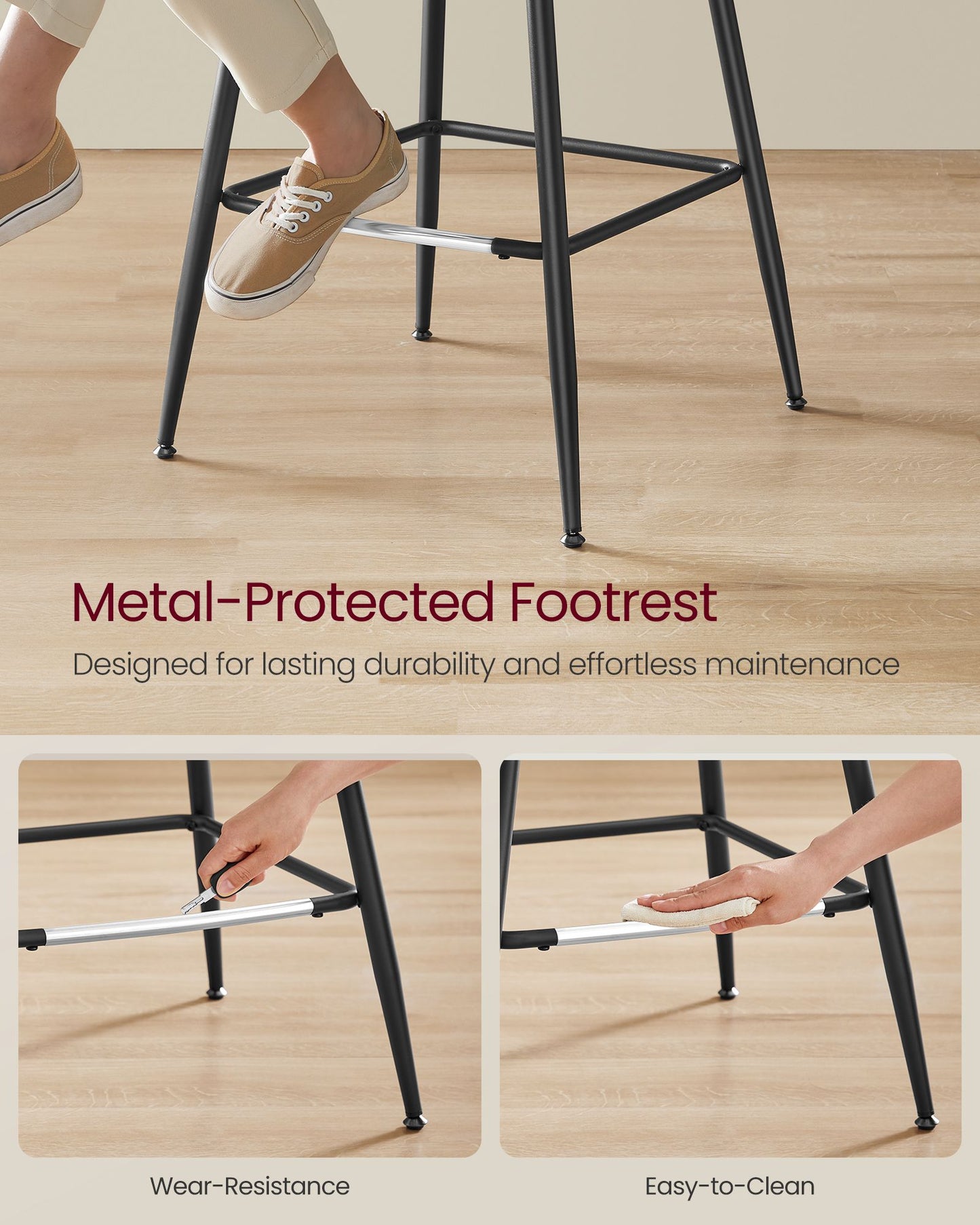 Bar Height Bar Stools with Back Set of 2 - HWLEXTRA 