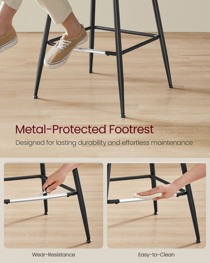 Bar Height Bar Stools with Back Set of 2 - HWLEXTRA 