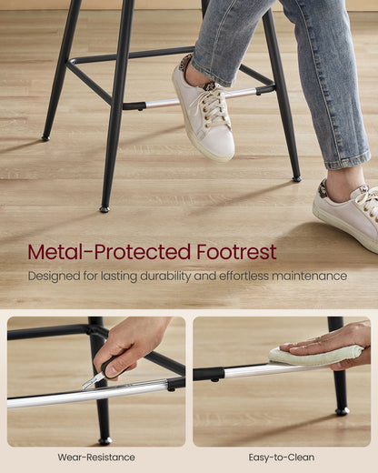 Bar Height Bar Stools with Back Set of 2 - HWLEXTRA 