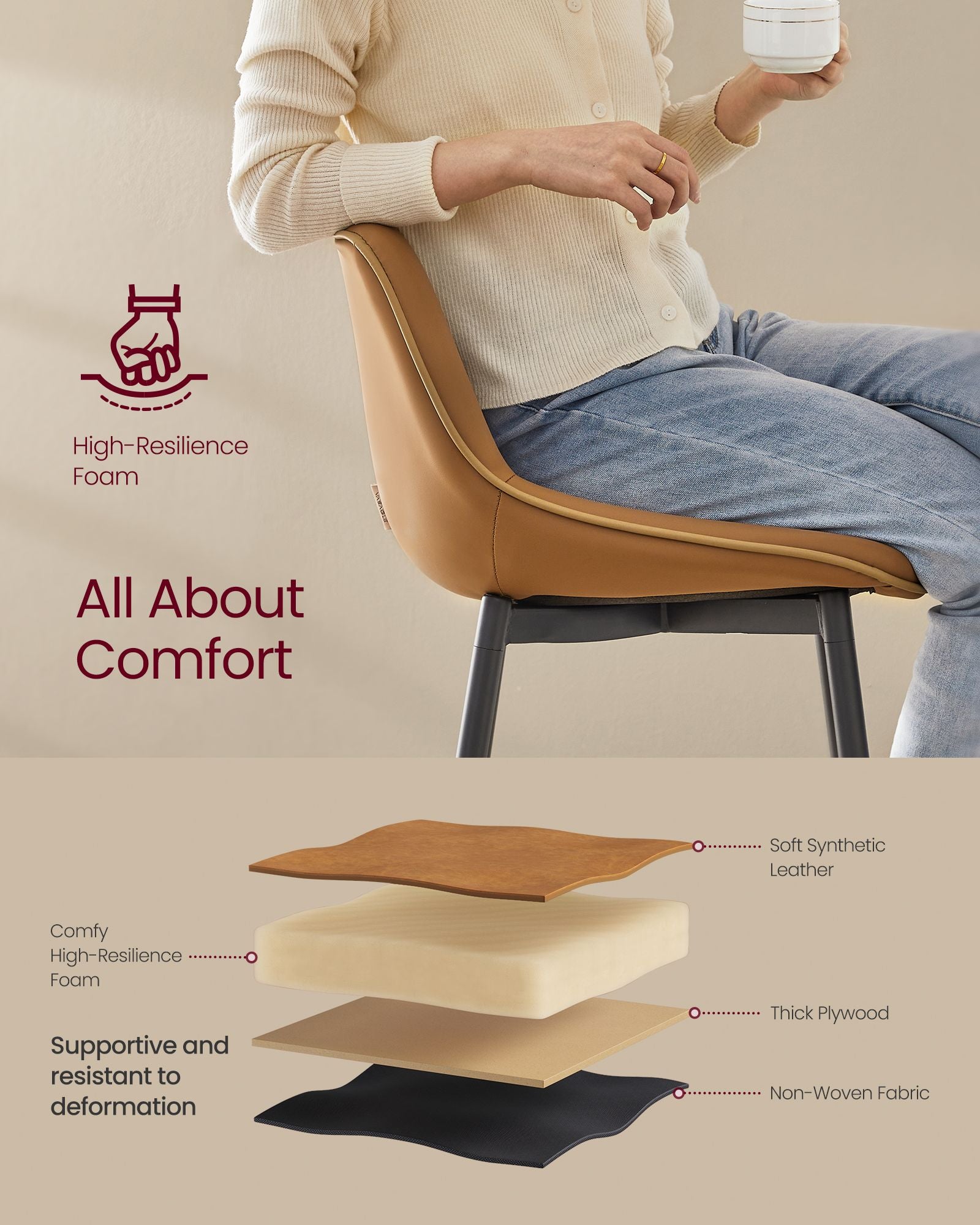 Bar Height Bar Stools with Back Set of 2 - HWLEXTRA 