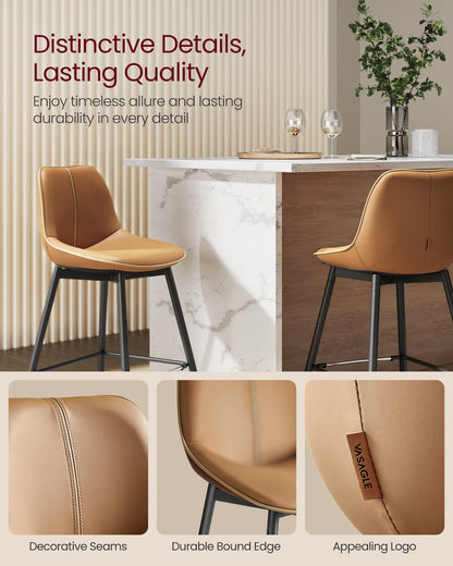 Bar Height Bar Stools with Back Set of 2 - HWLEXTRA 