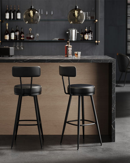 EKHO Collection - Swivel Bar Stools with Backs, 30-Inch Tall - HWLEXTRA 