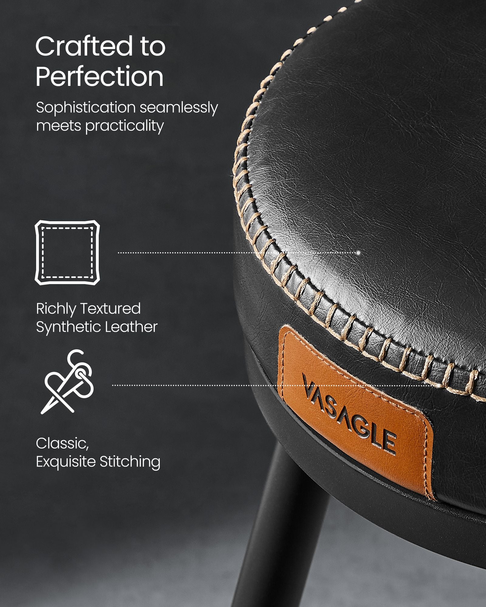 EKHO Collection - Swivel Bar Stools with Backs, 30-Inch Tall - HWLEXTRA 
