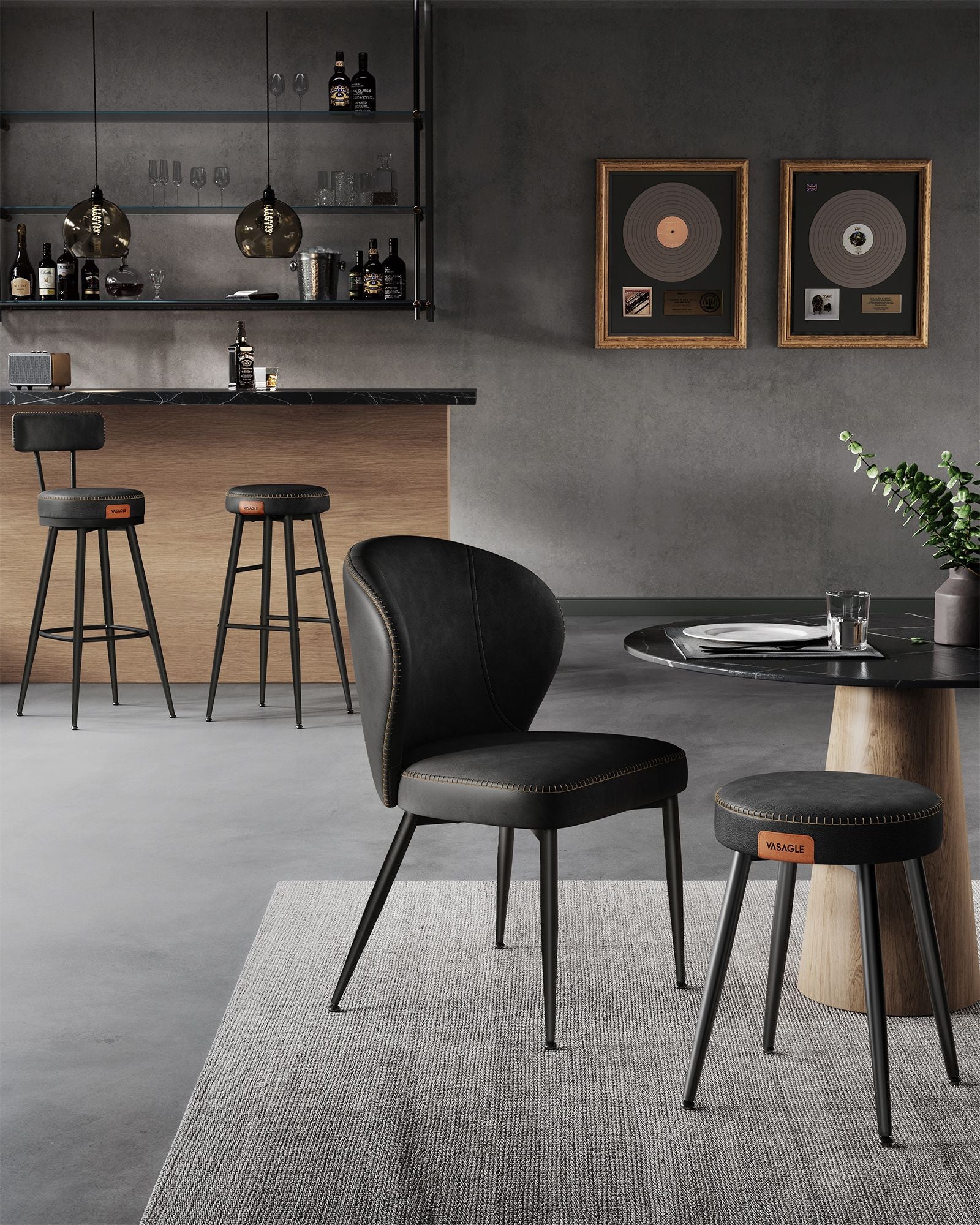EKHO Collection - Swivel Bar Stools with Backs, 30-Inch Tall - HWLEXTRA 