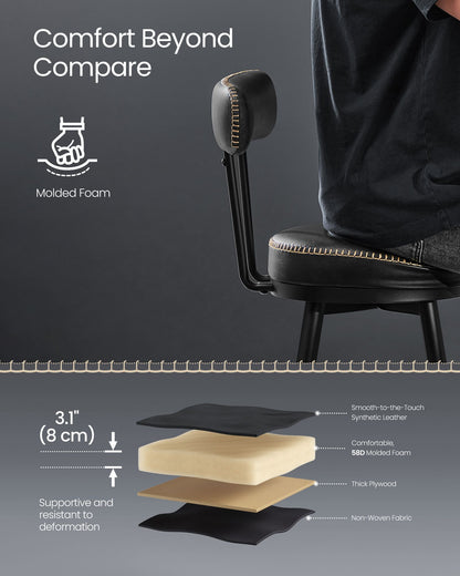 EKHO Collection - Swivel Bar Stools with Backs, 30-Inch Tall - HWLEXTRA 