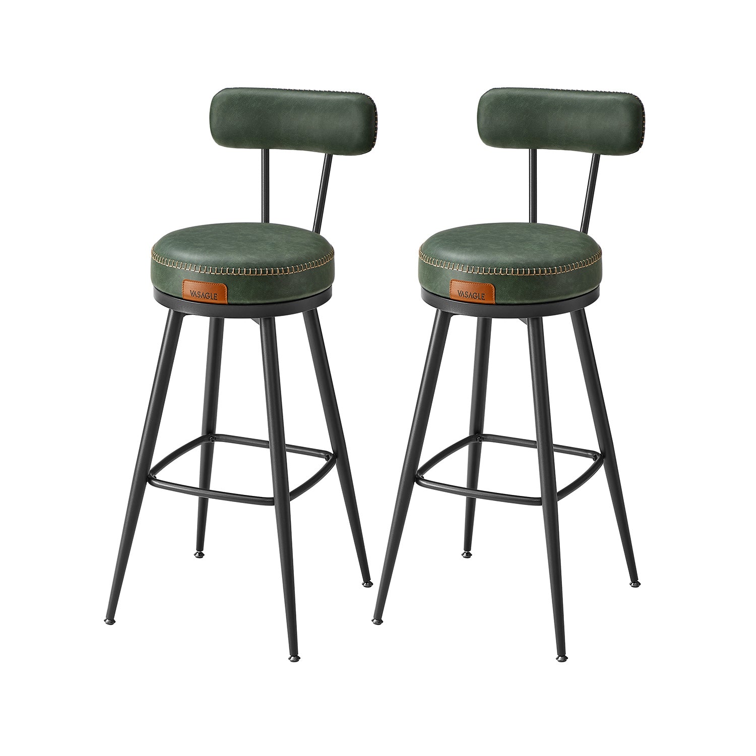 EKHO Collection - Swivel Bar Stools with Backs, 30-Inch Tall