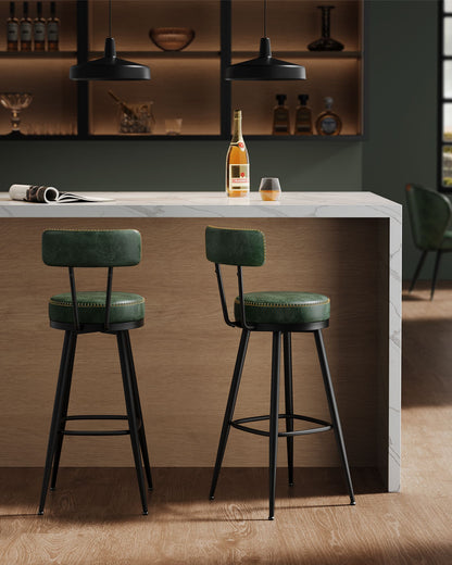 EKHO Collection - Swivel Bar Stools with Backs, 30-Inch Tall - HWLEXTRA 