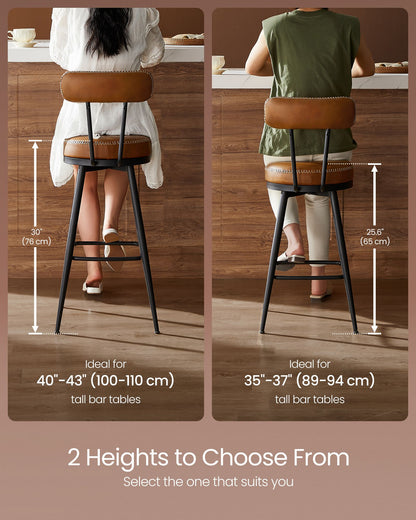 EKHO Collection - Swivel Bar Stools with Backs, 30-Inch Tall - HWLEXTRA 