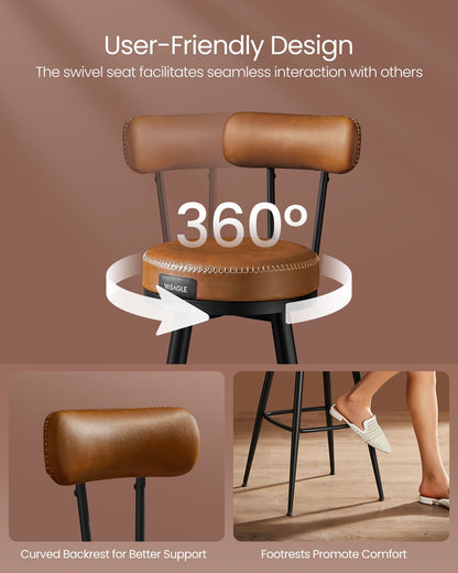 EKHO Collection - Swivel Bar Stools with Backs, 30-Inch Tall - HWLEXTRA 