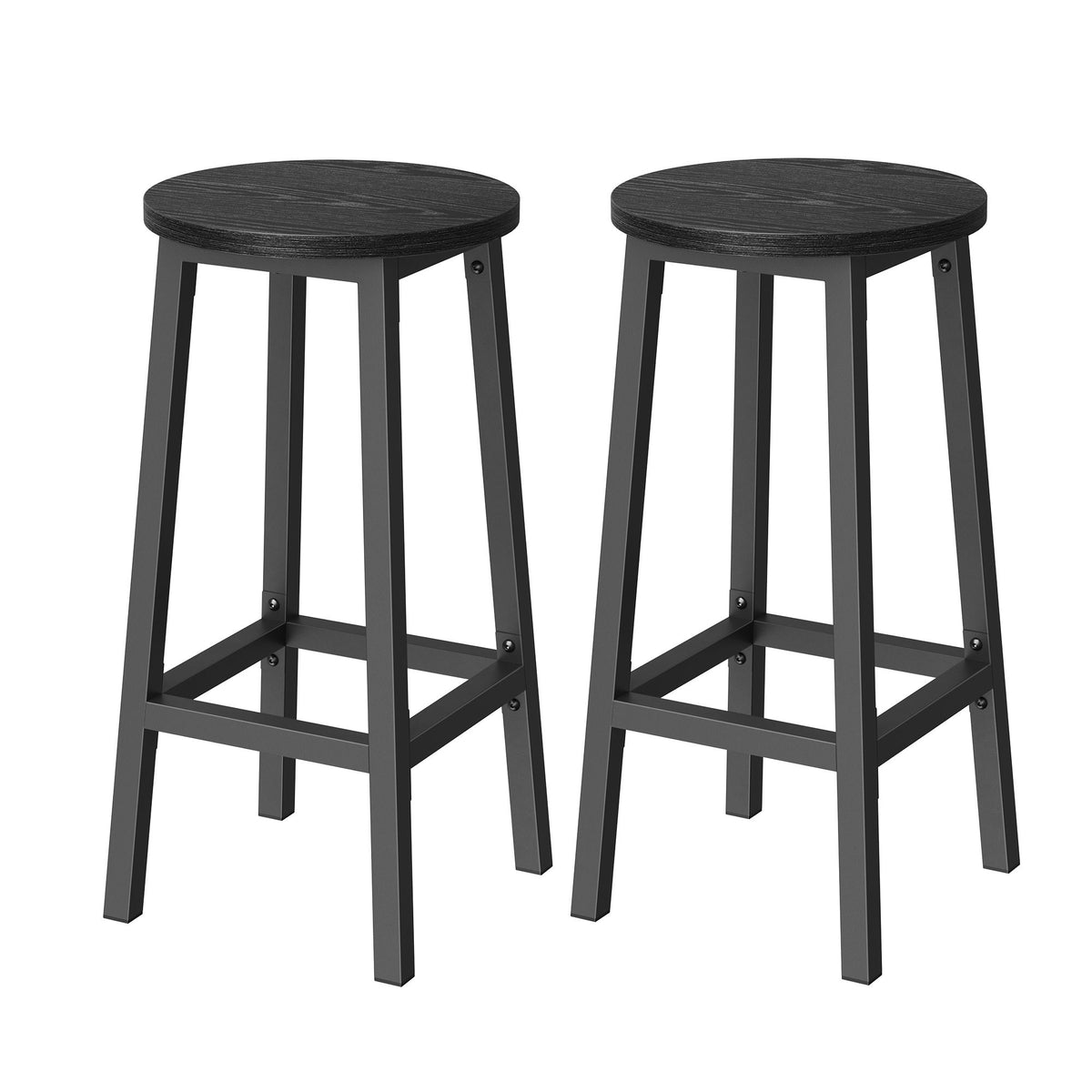 Bar Stools Set of 2, Kitchen Stools, Bar Chairs Footrest