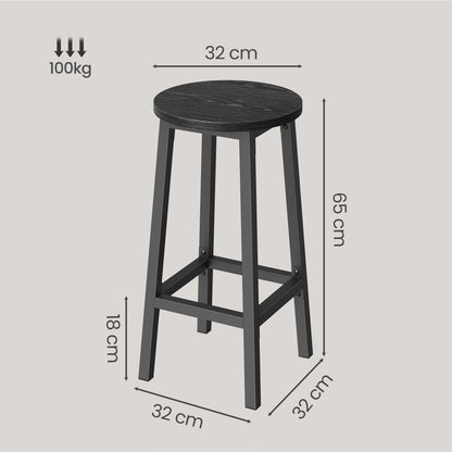 Bar Stools Set of 2, Kitchen Stools, Bar Chairs Footrest