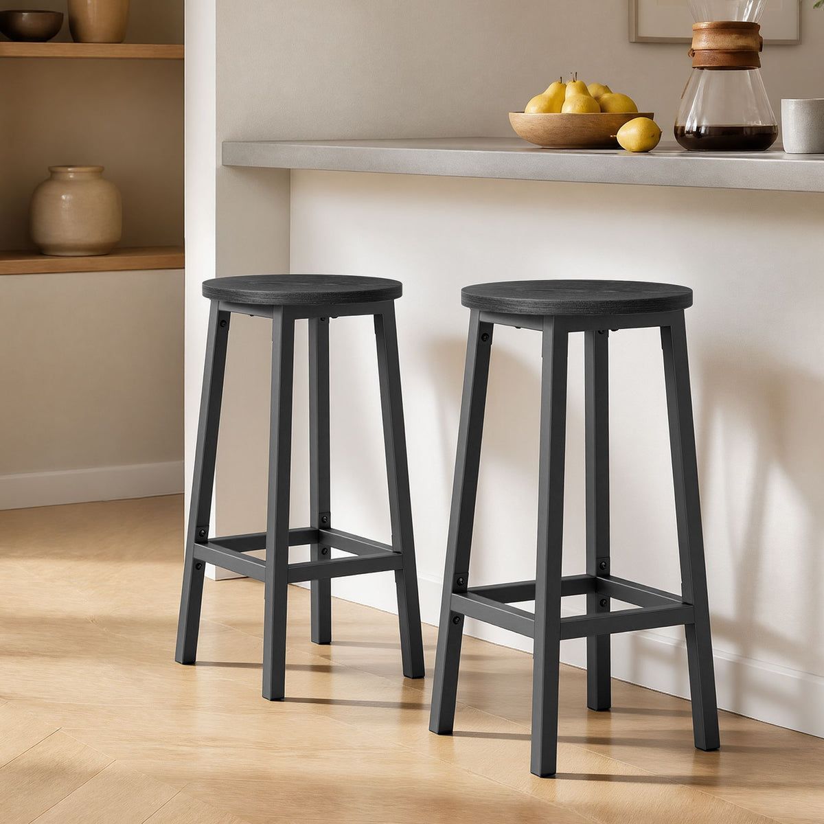 Bar Stools Set of 2, Kitchen Stools, Bar Chairs Footrest