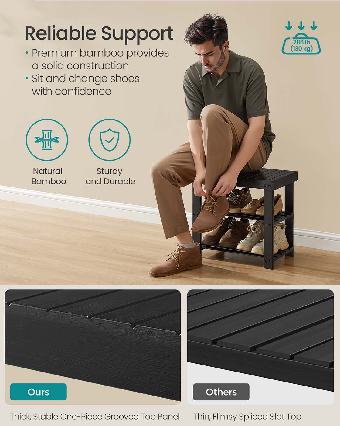 3-Tier Bamboo Shoe Rack Bench - image 63
