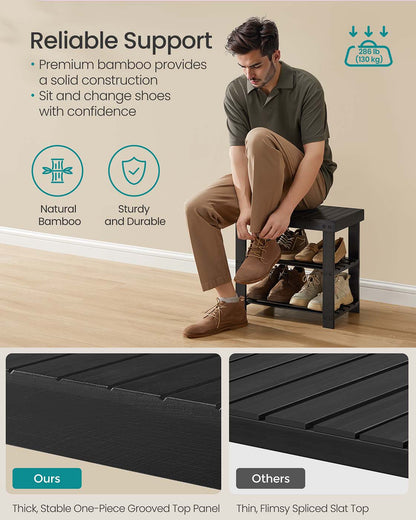 3-Tier Bamboo Shoe Rack Bench - image 63