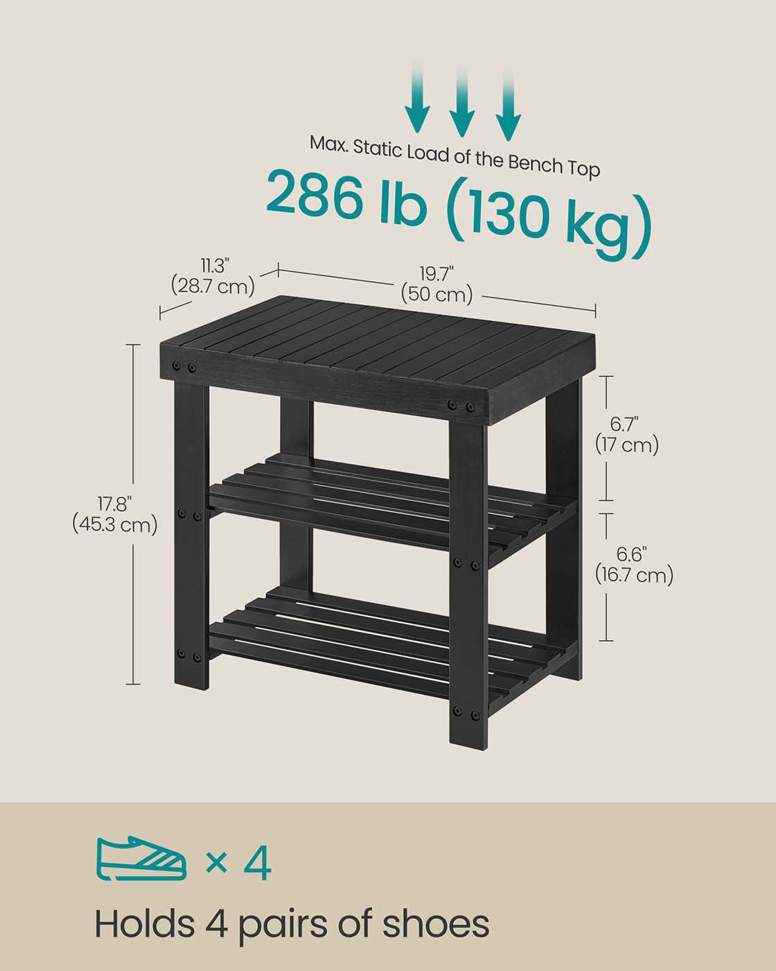 3-Tier Bamboo Shoe Rack Bench - image 66