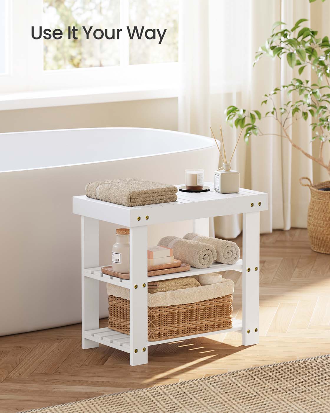 3-Tier Bamboo Shoe Rack Bench - image 70