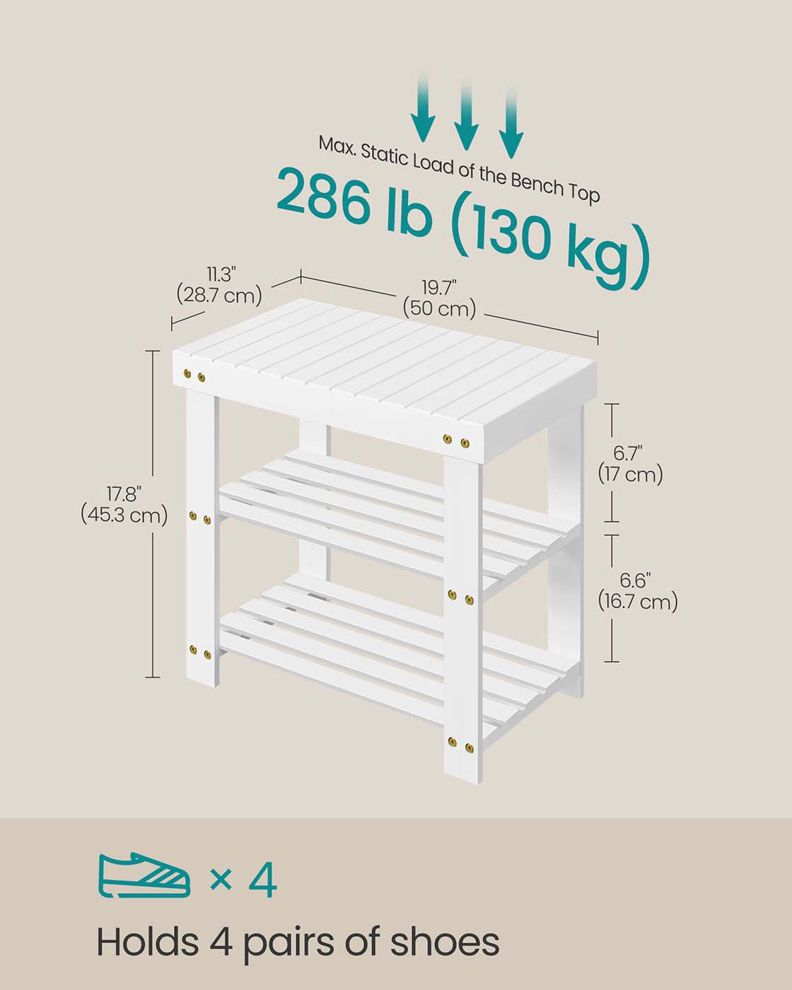 3-Tier Bamboo Shoe Rack Bench - image 72
