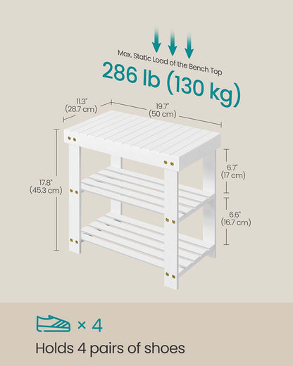 3-Tier Bamboo Shoe Rack Bench - image 72
