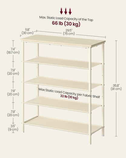 5 Tier Shoe Storage Rack for 12-16 Pairs of Shoes
