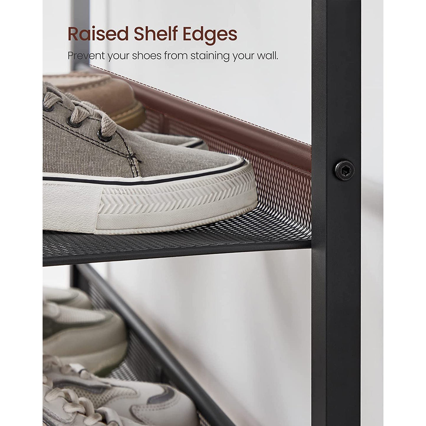 5-Tier Shoe Rack with Storage Shelves and Spacious Top - HWLEXTRA 