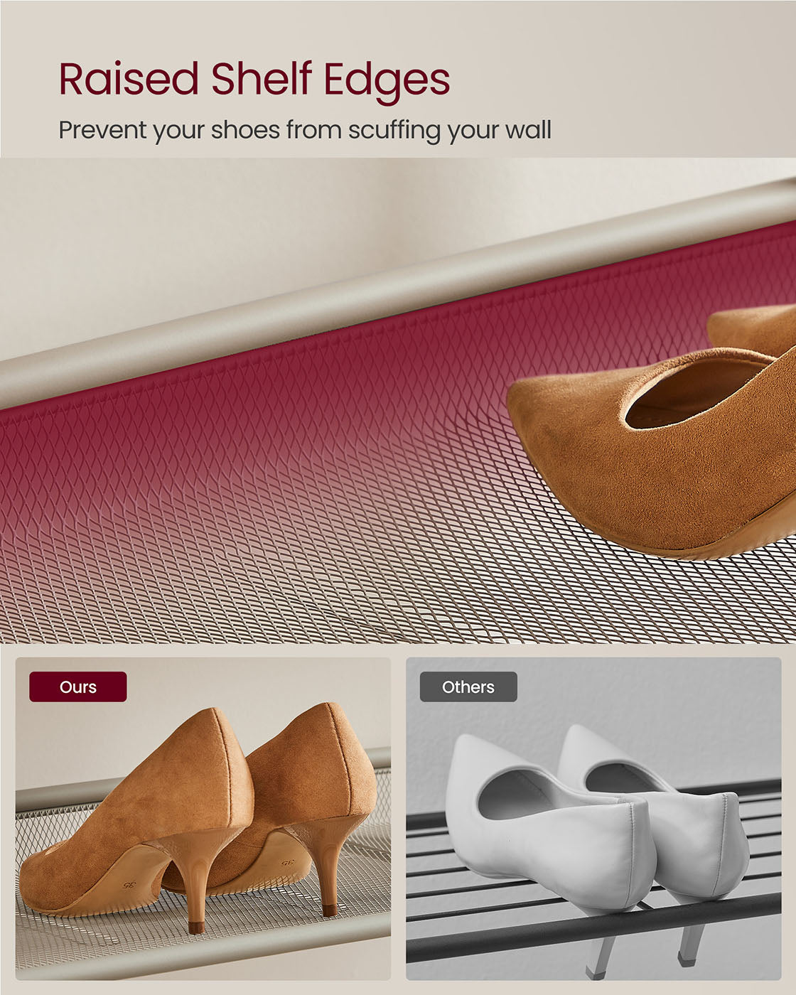 5-Tier Shoe Rack with Storage Shelves and Spacious Top - HWLEXTRA 