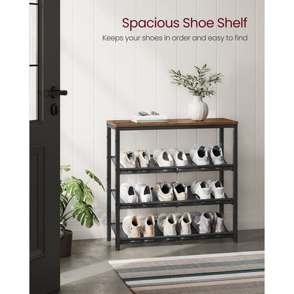 4 Tier Shoe Rack for Entryway - HWLEXTRA 