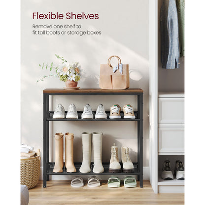 4 Tier Shoe Rack for Entryway - HWLEXTRA 