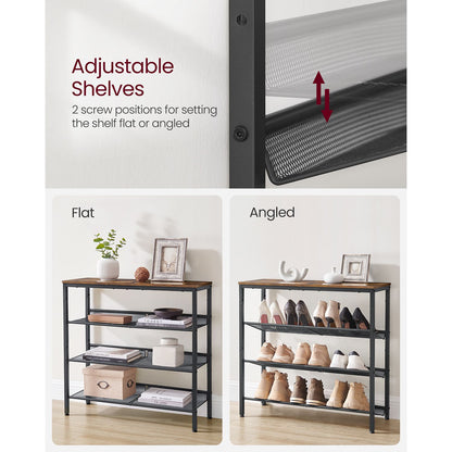 4 Tier Shoe Rack for Entryway - HWLEXTRA 