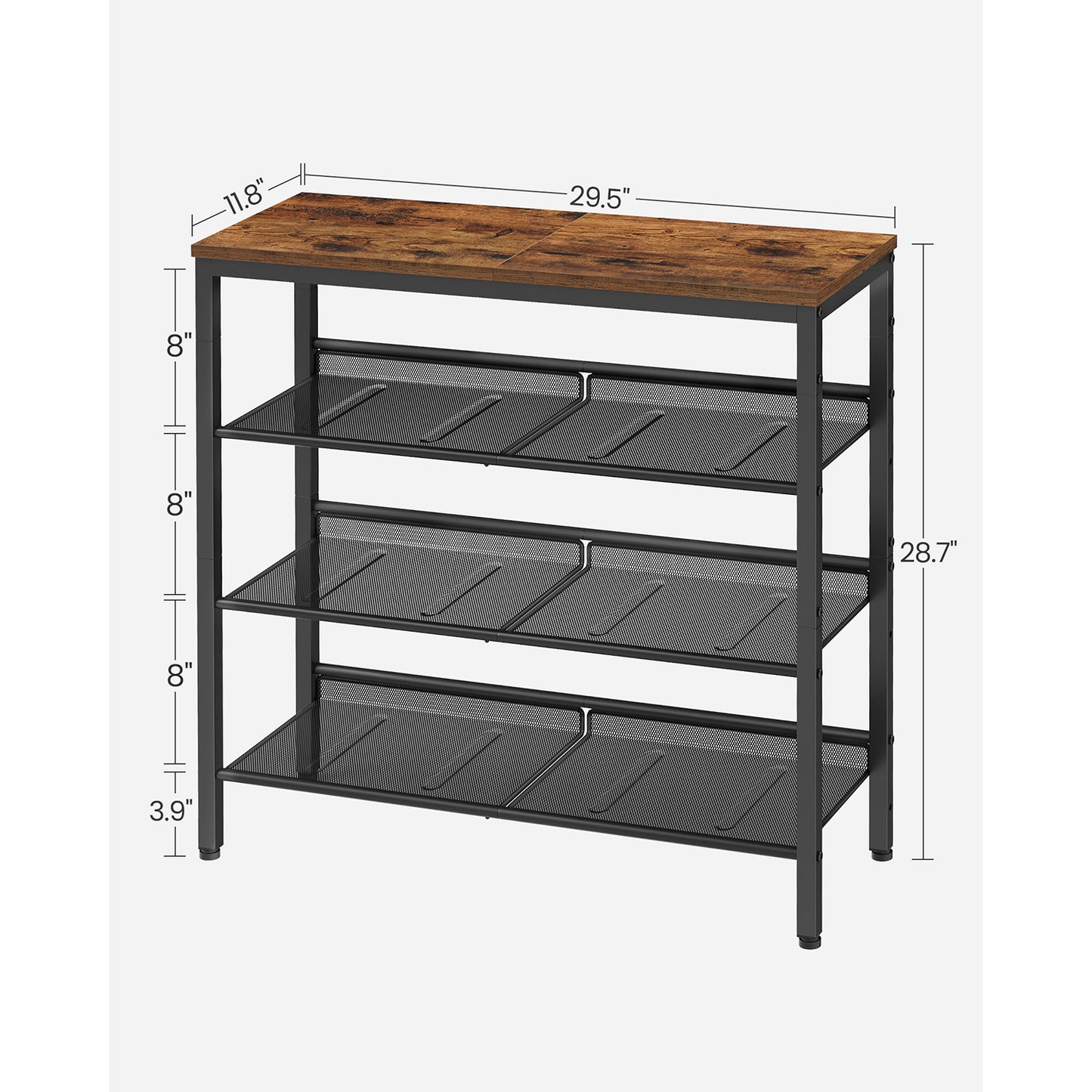 4 Tier Shoe Rack for Entryway - HWLEXTRA 
