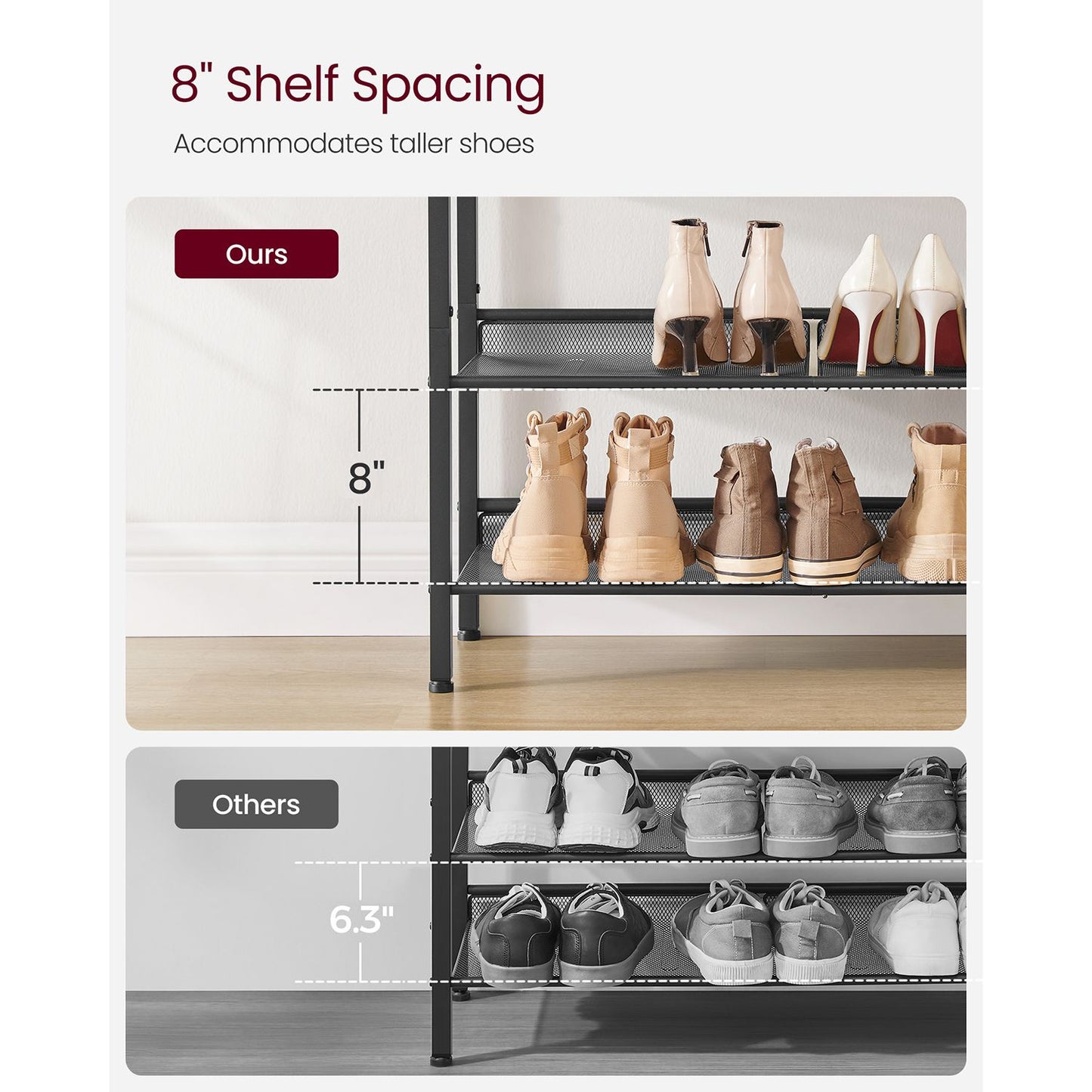 4 Tier Shoe Rack for Entryway - HWLEXTRA 