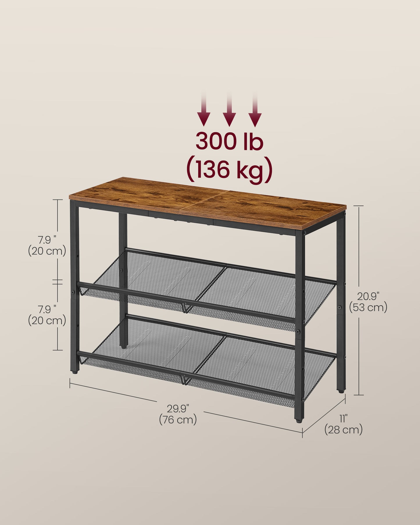 Shoe Rack for Entryway, 3-Tier Shoe Rack Organizer with Storage Shelves and Spacious Top