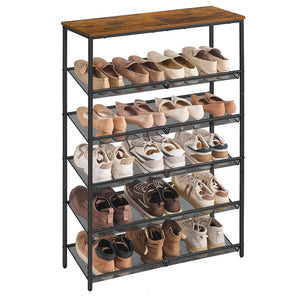 Adjustable shoe rack with storage shelves for entryway - image 7