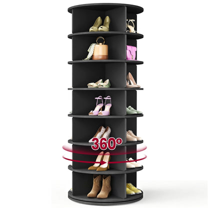 7-Tier Rotating Shoe Rack Tower, Free Standing 360 Degree Spinning Shoe Organizer - image 8
