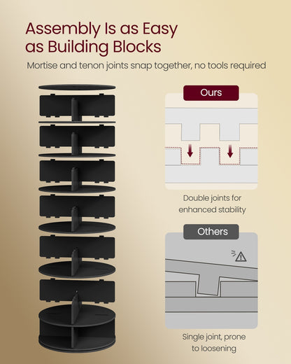 7-Tier Rotating Shoe Rack Tower, Free Standing 360 Degree Spinning Shoe Organizer - image 14