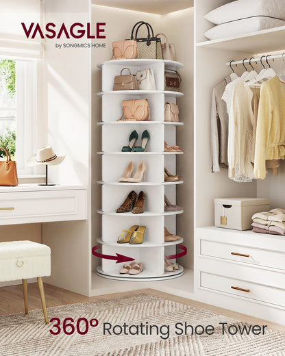 7-Tier Rotating Shoe Rack Tower, Free Standing 360 Degree Spinning Shoe Organizer - image 7