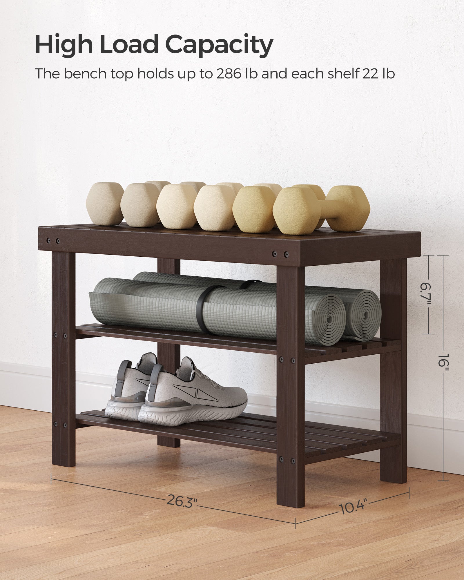 3-Tier Bamboo Shoe Rack Bench - image 3