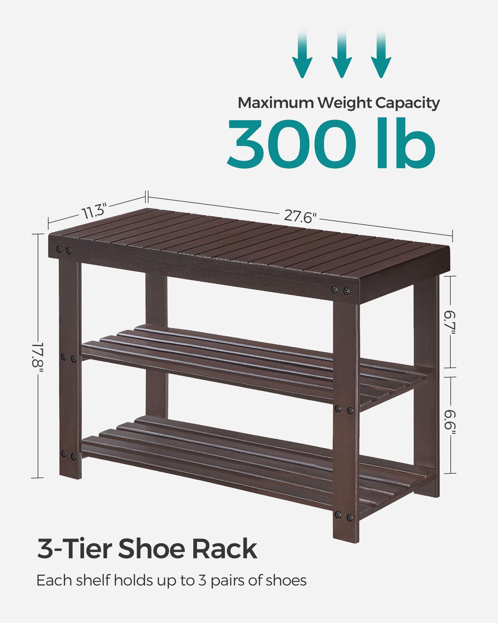 3-Tier Bamboo Shoe Rack Bench - image 6