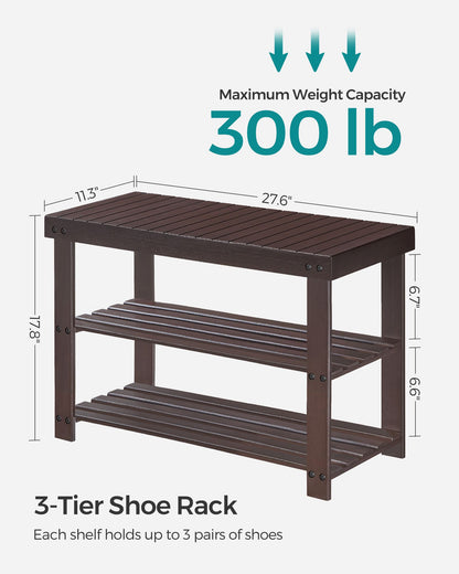 3-Tier Bamboo Shoe Rack Bench - image 6
