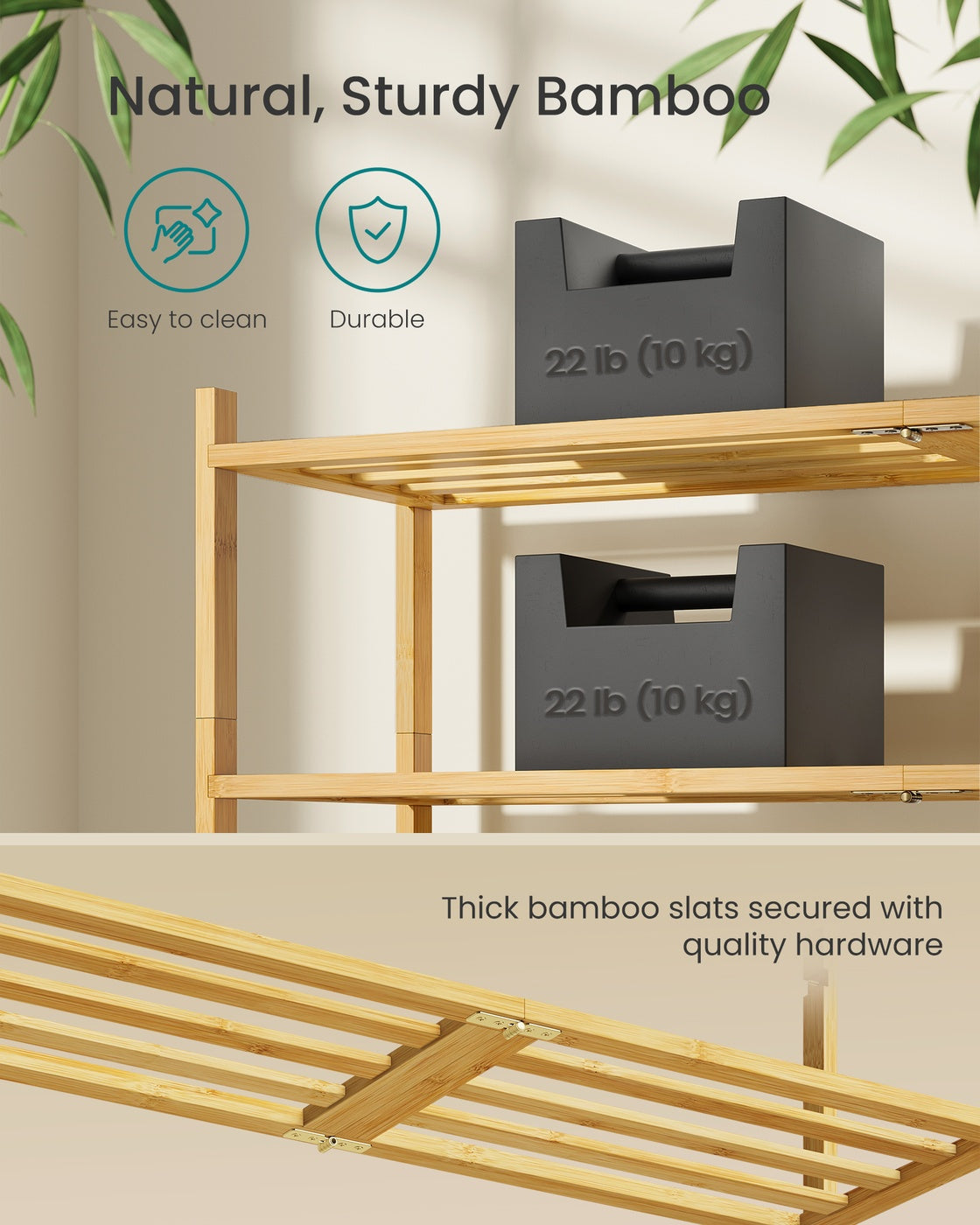 4-Tier Stackable Bamboo Shoe Rack for Closet & Entryway - image 3