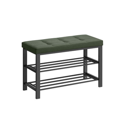 3-Tier Shoe Rack for Entryway Organizer with Foam Padded Seat