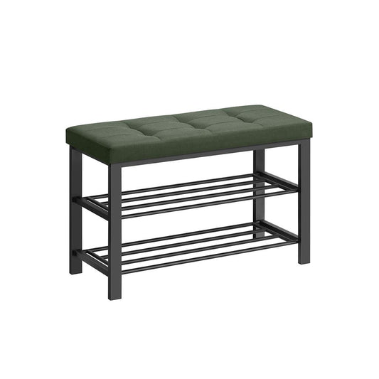 3-Tier Shoe Rack for Entryway Organizer with Foam Padded Seat