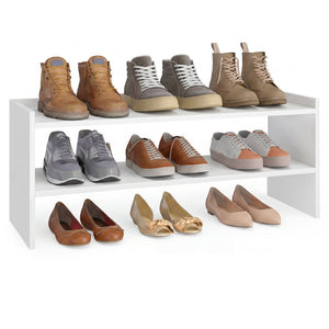 Stackable shoe rack shelf for closet or entryway 2 Tiers - image 22