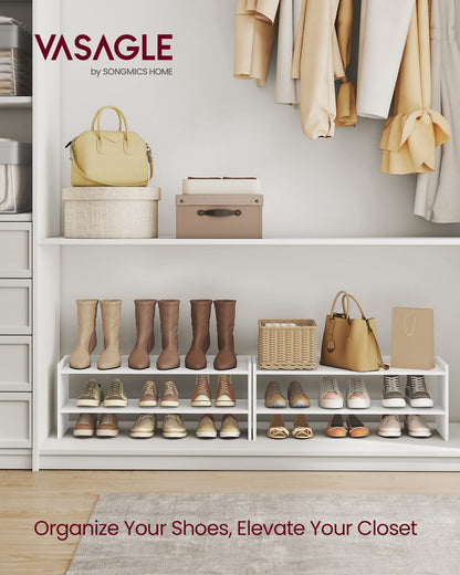 Stackable shoe rack shelf for closet or entryway 2 Tiers - image 2
