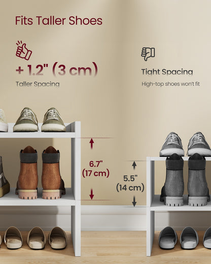 Stackable shoe rack shelf for closet or entryway 2 Tiers - image 3