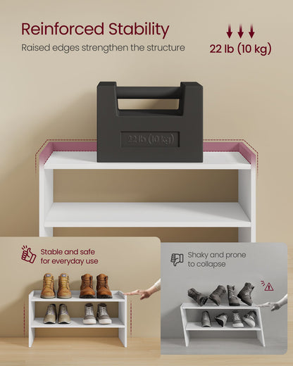 Stackable shoe rack shelf for closet or entryway 2 Tiers - image 11