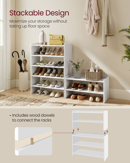 Stackable shoe rack shelf for closet or entryway 2 Tiers - image 12